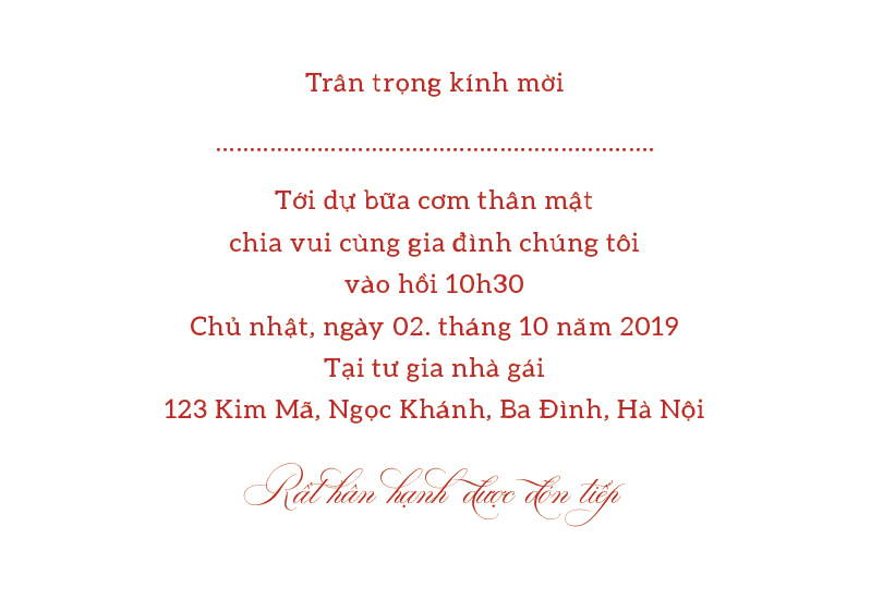 Thiệp cưới hiện đại Miền Bắc 135 X 185 F-01